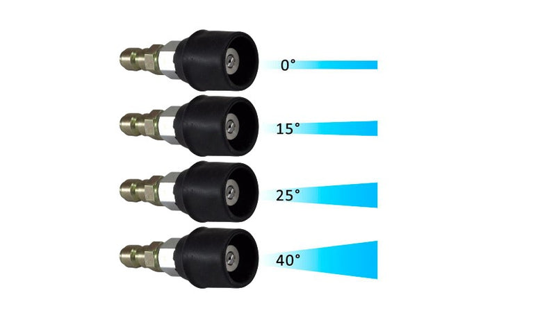Quick Release 11.6mm Stainless Steel Nozzles - Angles 0° - 15° - 25° - 40°