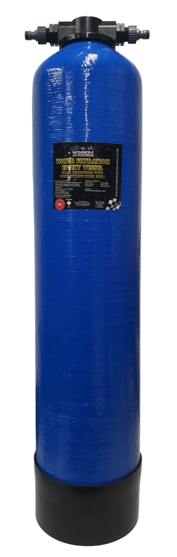 DI Water Filter Pressure Vessel 25 Litres with Hose Lock Fittings - High-Capacity Water Filter System for Cleaning