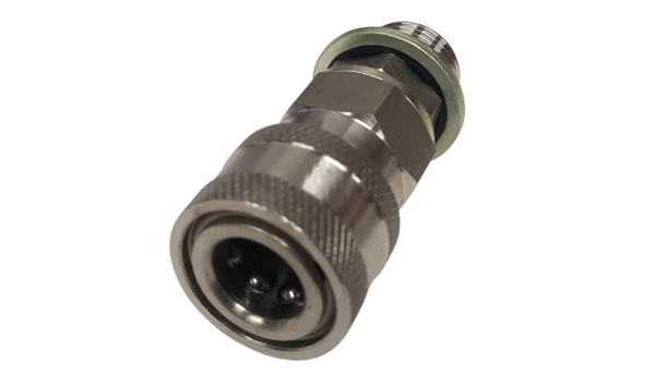 Quick Release 14mm Connector - Stainless Steel 3/8 BSP Male Fitting with 3/8" Dowty Washer