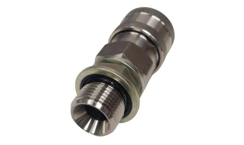 Quick Release 14mm Connector - Stainless Steel 3/8 BSP Male Fitting with 3/8" Dowty Washer
