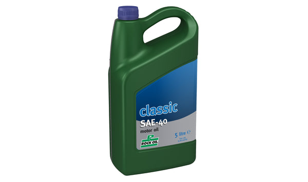 Rock Oil Classic SAE 40 Mineral Monograde Oil 5L - Premium Virgin Mineral Oil for Engine Reliability and Longevity