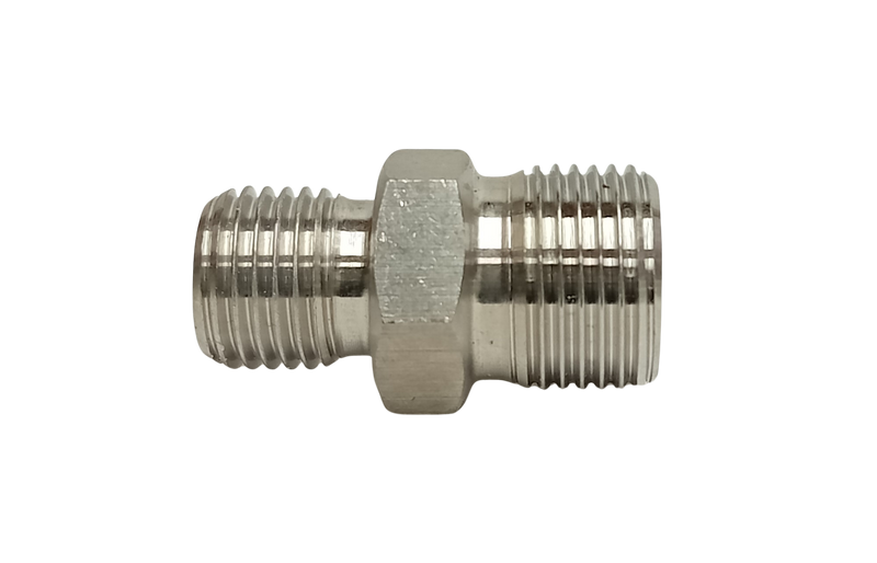 Connector - Stainless Steel 1/4 BSP Male - 3/8 BSP Male