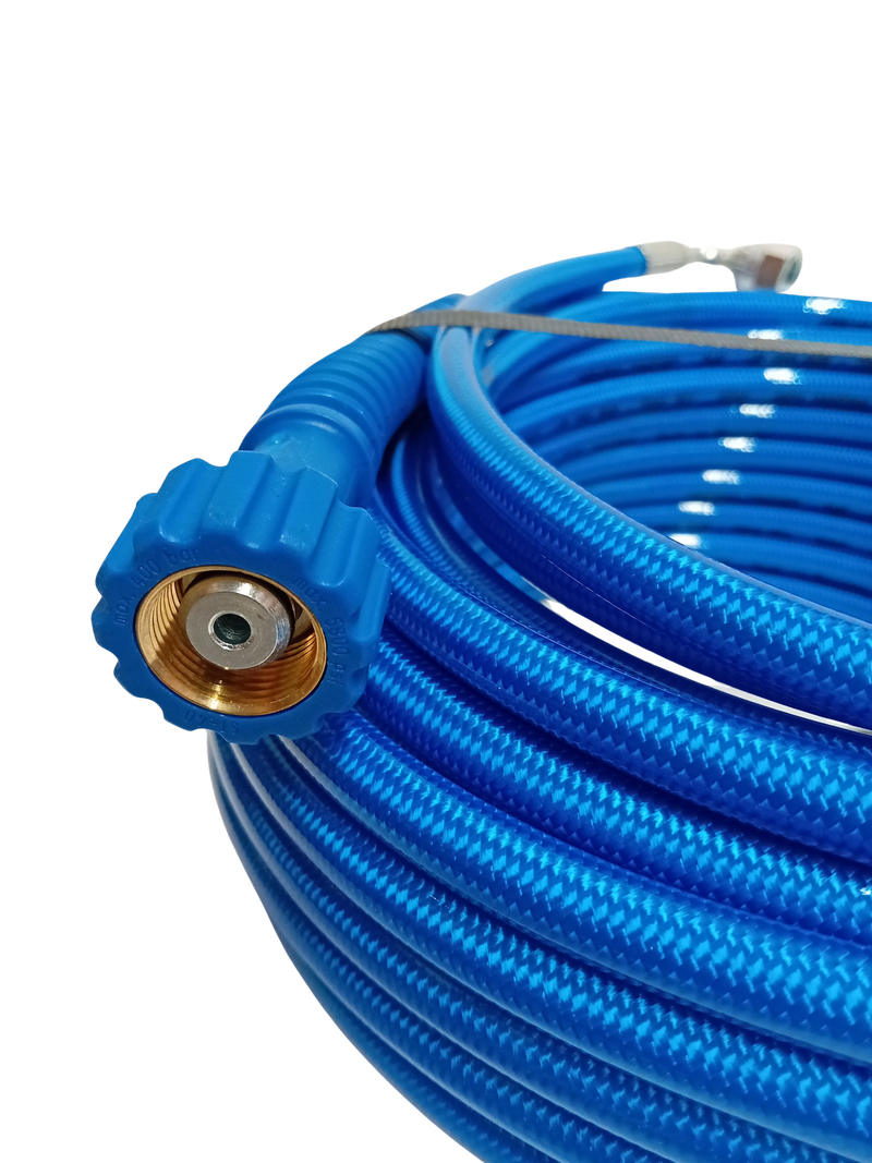 High Pressure Hose Super Slick Blue 200 BAR M22F x 3/8"M Swept 90° - 20M
