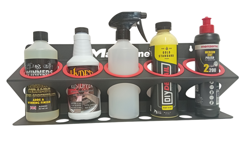 MaxShine Wall Mounted Bottle Holder - 5x 16oz 70mm diameter Bottles