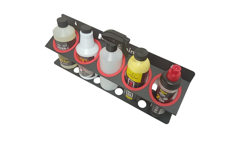 MaxShine Wall Mounted Bottle Holder - 5x 16oz 70mm diameter Bottles