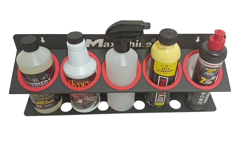 MaxShine Wall Mounted Bottle Holder - 5x 16oz 70mm diameter Bottles