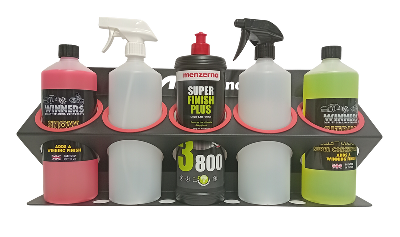 MaxShine Wall Mounted Bottle Holder - 5 x 32oz/1 Litre 85mm diameter Bottles
