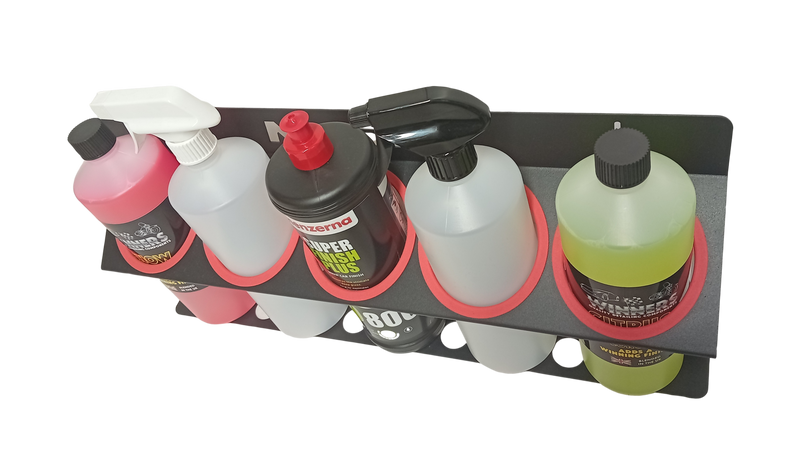 MaxShine Wall Mounted Bottle Holder - 5 x 32oz/1 Litre 85mm diameter Bottles