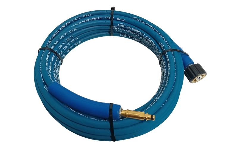 KARCHER Flex Lightweight Compact Pressure Washer Hose HD 1/4in-6.3mm Bore Single Wire 280 Bar/4000psi 150deg C Karcher Bayonet to M22 Female - 10 metre