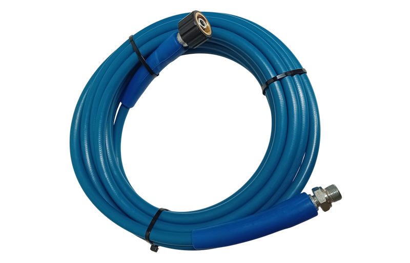 Slick Blue Pressure Washer Hose HD 1/4" 1 Wire 225 Bar 150degC M22 Male - 3/8" Male - 15 metre