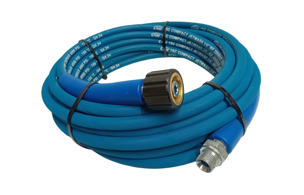 Flex Lightweight Compact Pressure Washer Hose HD 1/4in-6.3mm Bore Single Wire 280 Bar/4000psi 150degC M22 Male - 3/8 Male - 10 metre