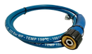 Slick Blue Pressure Washer Hose Reel/Fly Hose 1/4" 1 Wire 225 Bar 150deg C M22 - 3/8" Swept 90 degree Fittings - 1.5 metre