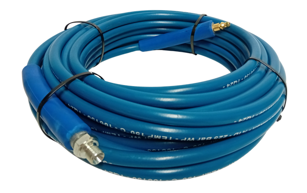High Pressure Hose 1 Wire Slick Blue 200 bar without Nilfisk reel fitting - HOSE ONLY - 10, 15, 20 metre lengths