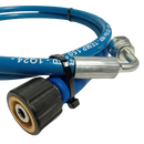 Slick Blue Pressure Washer Hose Reel/Jumper Hose 1/4" 1 Wire 225 Bar 150deg C M22 Female - 3/8" Swept 90 degree Fittings - 1.5 metre
