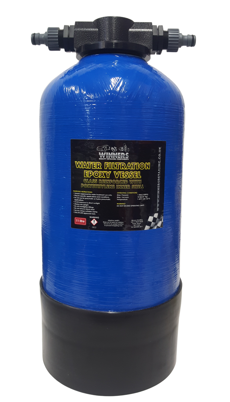 DI Water Filter Pressure Vessel 11 Litres Inc. Hose Lock Fittings