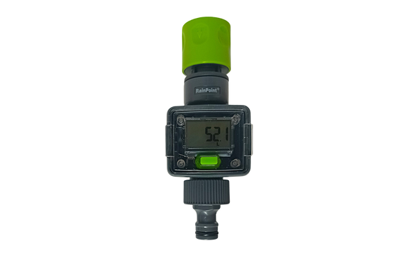 RainPoint Hose-End Water Flow Meter ICS006-DLS Fits Standard Hoselock Fittings