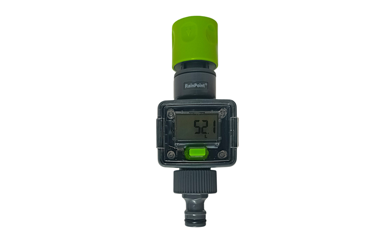 RainPoint Hose-End Water Flow Meter ICS006-DLS Fits Standard Hoselock Fittings