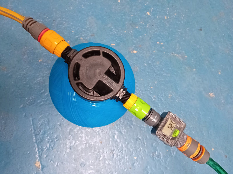 RainPoint Hose-End Water Flow Meter ICS006-DLS Fits Standard Hoselock Fittings