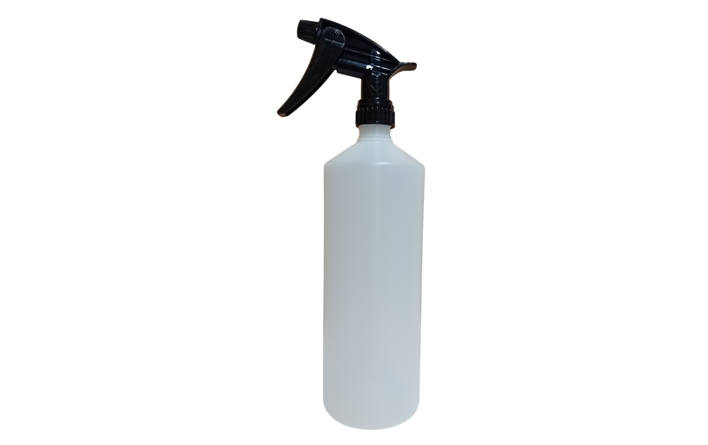 General Purpose HDPE Spray Bottles fitted with Tolco Chemical Resistant Black Trigger - 0.5 litre and 1 litre