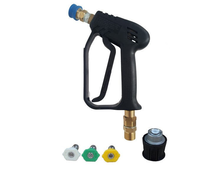 Stubby Trigger 360° Swivel with Hose Adaptor & 3 Nozzles - Various Hose Fittings