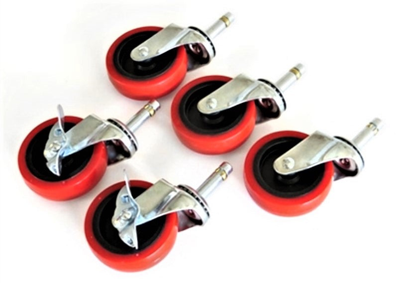 Grit Guard Dolly 3" Casters Upgrade Set - Easier & Smoother Rolling with 3" Casters Red or Grey