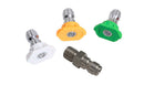 4 Piece Spray Nozzle  & QR 1/4 BSP Male Fitting Set - Stubby Trigger