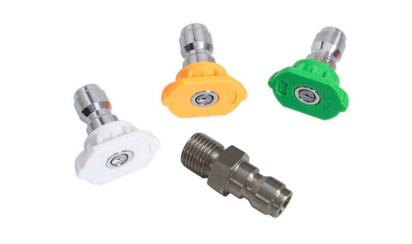4 Piece Spray Nozzle  & QR 1/4 BSP Male Fitting Set - Stubby Trigger