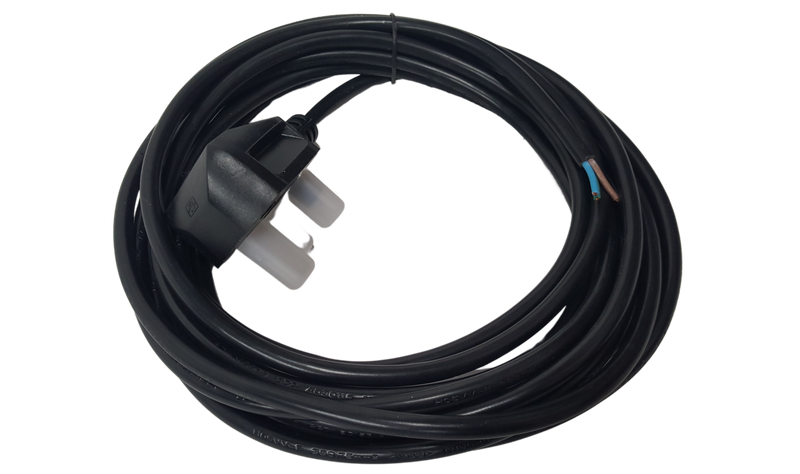 5m/16.4ft 13amp - 3 Core 0.75mm² Fitted 5 amp Fuse Power Lead Bare Ends